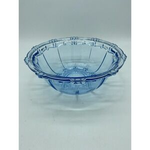 KIG Indonesia Blue Glass Oyster & Pearl 7" Bowl‎ Vintage